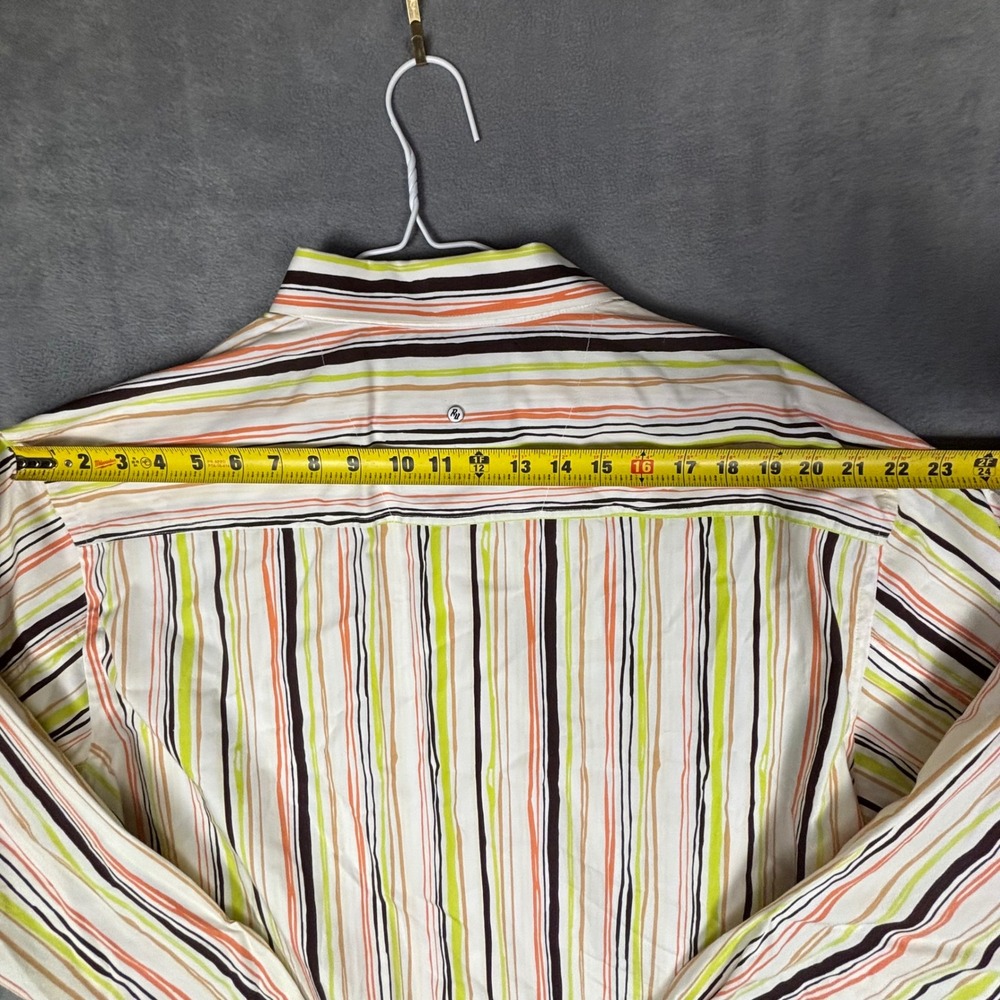 Rocawear Mens 3XL Button Down Shirt Multi Color Stripe Long Sleeve Cotton Y2K - Picture 8 of 9